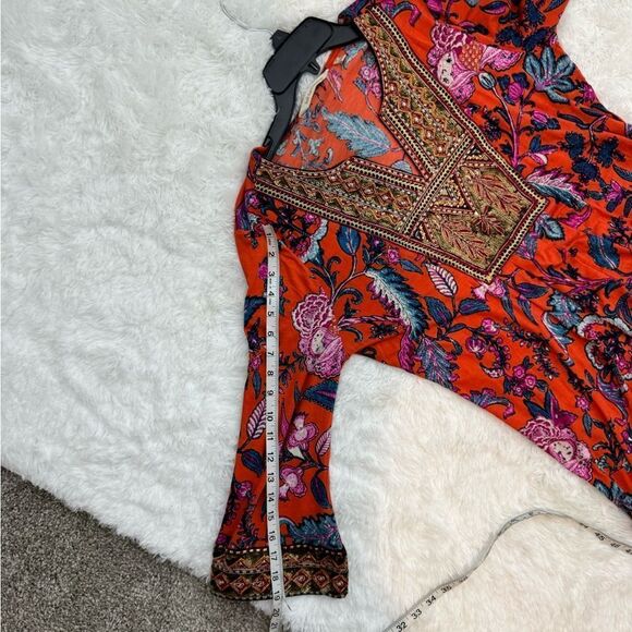 Soft Surroundings Samara Embellished Tunic Red Size M - Picture 10 of 11